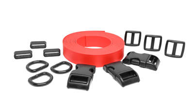 1" Cherry Adjustable Dog Collar Kit